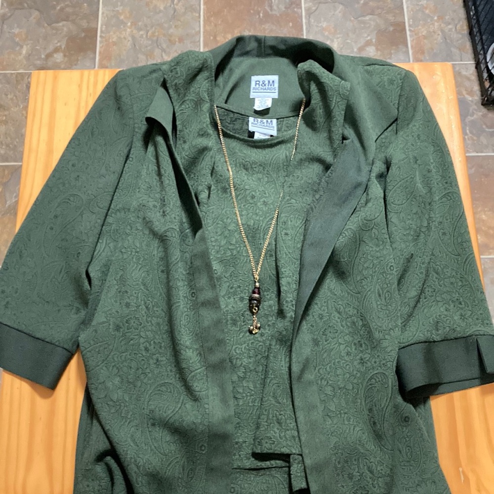 Vintage 3 Piece R & M Richards Dark Green Suit